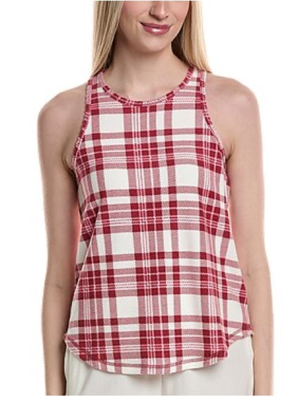 PJ SALVAGE Full Of Holiday Spirit Tank Red/Ivory $50 Retail NWT